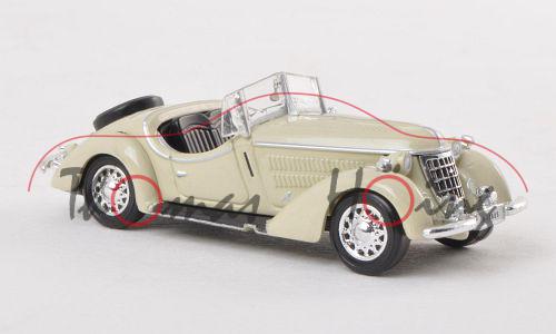 Wanderer W25K Roadster (Modell 1936-1938), hell-elfenbein, Ricko / Brekina, 1:87, PC-Box