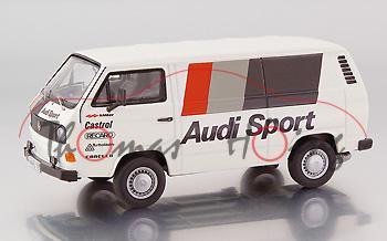 VW T3 Transporter Kastenwagen, cremeweiß, Audi Sport / kleber / Castrol / RECARO / KKK Tturbolader /