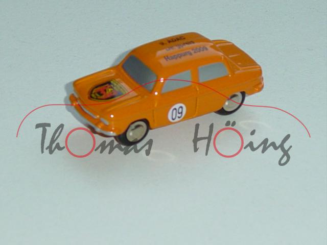 NSU 1000 TTS, orange, 9. ADAC-Bergpreis Happurg 2009, Schuco, 1:90, Werbeschachtel