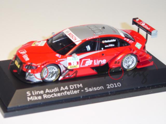 Audi A4 DTM 2010, rot, Mike Rockenfeller, Nr. 10, S line, Spark, 1:43, Werbeschachtel