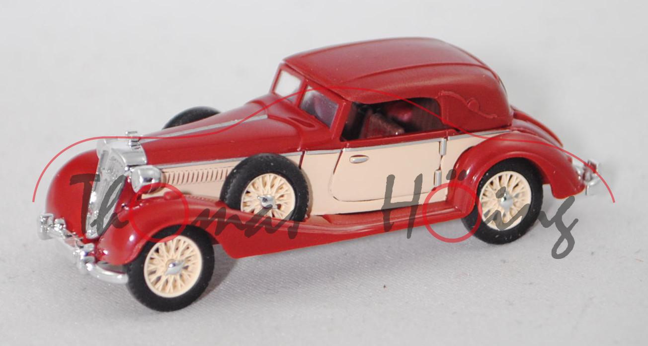 Horch 853 Cabriolet geschlossen (Modell 1935-1939), braunrot/hellelfenbein, Busch, 1:87, mb