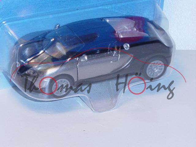 00003 Bugatti EB 16.4 Veyron (Modell 2005-2012), graualuminiummetallic/schwarz, innen schwarz, Lenkr