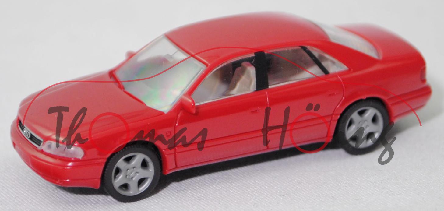 Audi A8 4.2 quattro (D2, Typ 4D, Vorfacelift, Modell 1994-1998), laserrot, Rietze, 1:87, Werbeschach