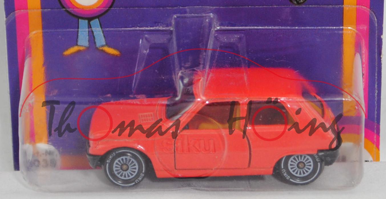 00005 Renault 5 TS (Typ 1224, Modell 1975-1979), hell-verkehrsrot, Verglasung rauch, SIKU, 1:54, P18