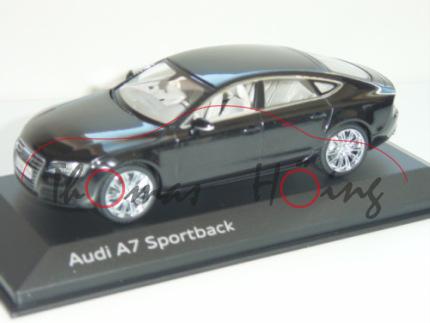 Audi A7 Sportback, Mj. 11, phantomschwarz, Kyosho, 1:43, Werbeschachtel