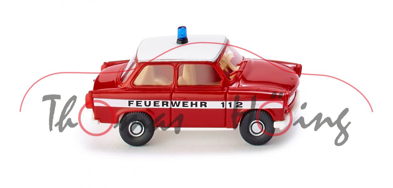 Feuerwehr - Trabant Limousine 601 S de Luxe (Typ P601, Modell 1978-1990), rot, Wiking, 1:87, mb