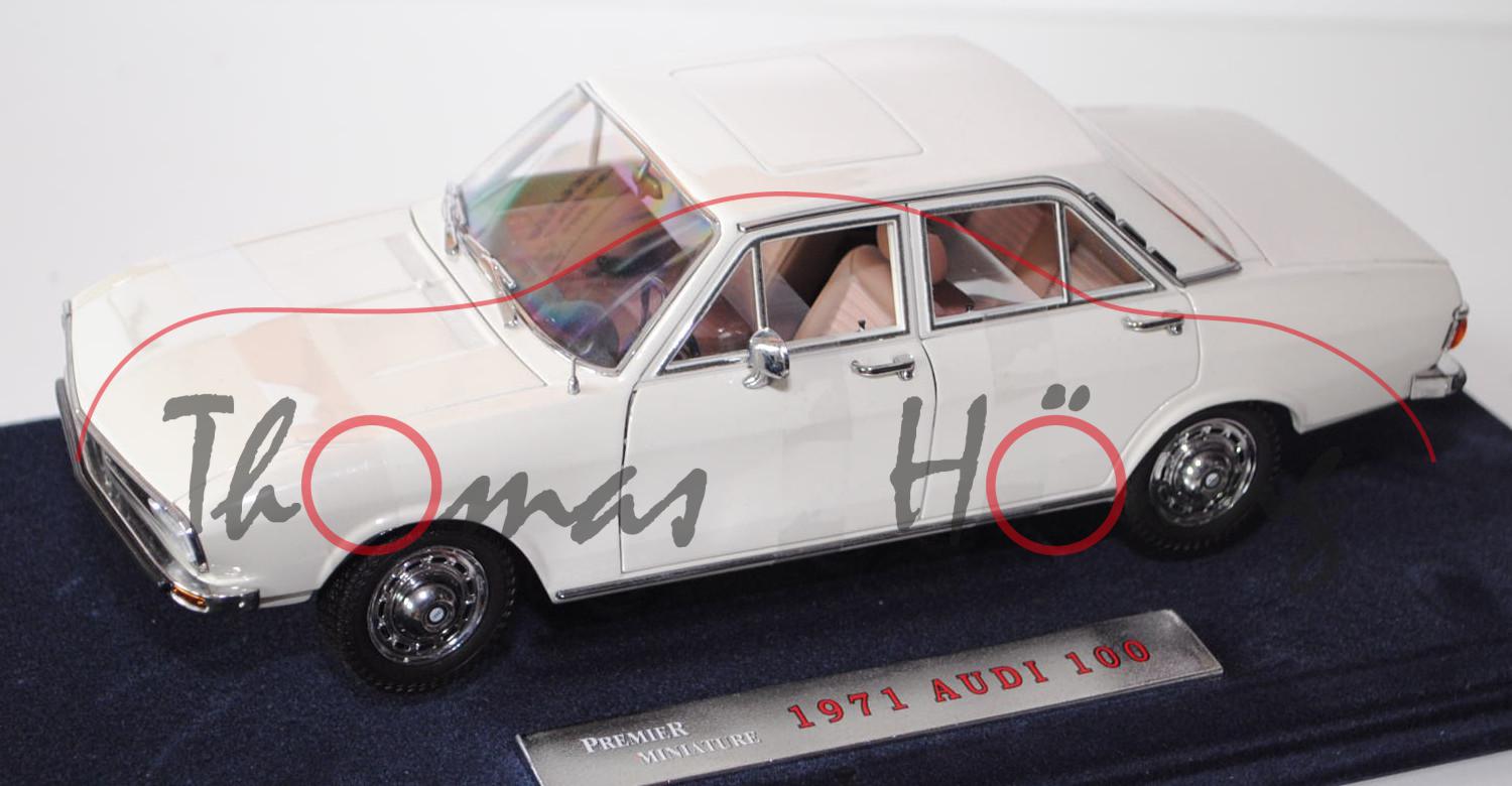 Audi 100 (C1, Typ F 104, Vorfacelift, Mod. 68-71), weiß (vgl. lotusweiß), Signature Models, 1:18, mb