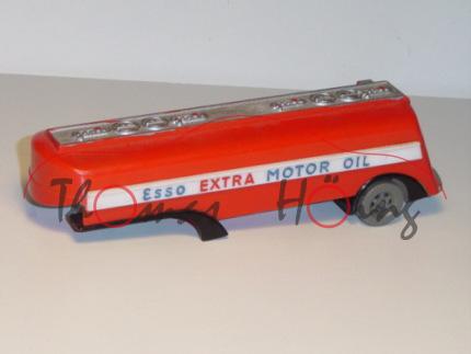 Auflieger ESSO Tankwagen, verkehrsrot, ESSO EXTRA MOTOR OIL, graue Räder, LKW+Leiter+Aufkleber weg