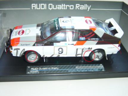 Audi Quattro, weiß, Acropolis Rallye 1982, Nr. 9, Mouton / Pons, Sun Star, 1:18, mb