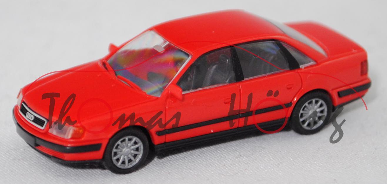 Audi 100 quattro 2.8 E (Baureihe C4, Mod. 90-94), verkehrsrot, 10-Speichen-Felgen, Rietze, 1:87, mb