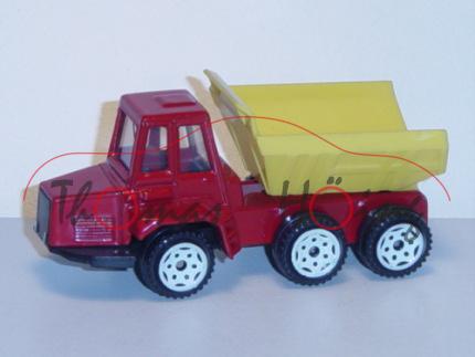 00001 Volvo BM A25 6x6 Knickgelenkkipper (Modell 1987-1991), rubinrot/zinkgelb, innen schwarz, Lenkr