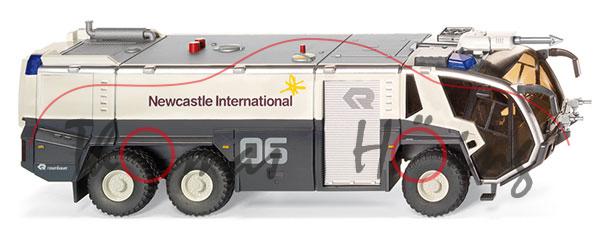 FLF Rosenbauer Panther 6x6, hellbeige/grau, Newcastle International / 06 / R rosenbauer, Wiking, 1:4