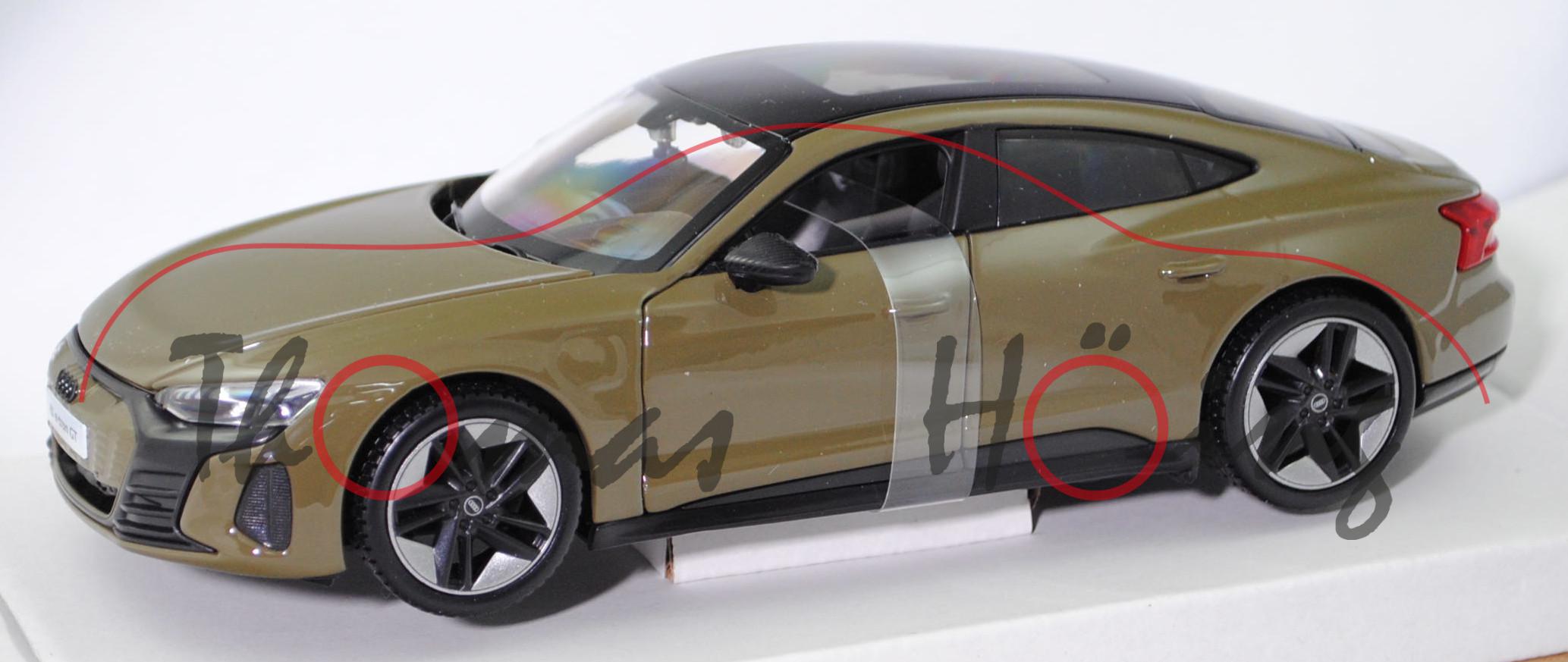 Audi RS e-tron GT quattro (Baureihe e-tron, Typ FW, Mod. 2021-), taktikgrün metallic, Maisto, 1:25,