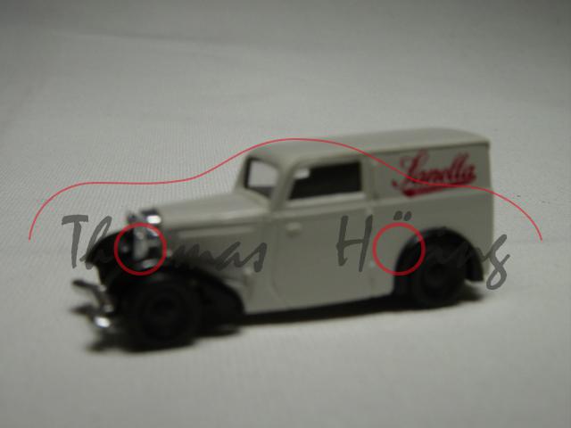 DKW F7  Kastenwagen, lichtgrau, Sanella, Brekina, 1:87