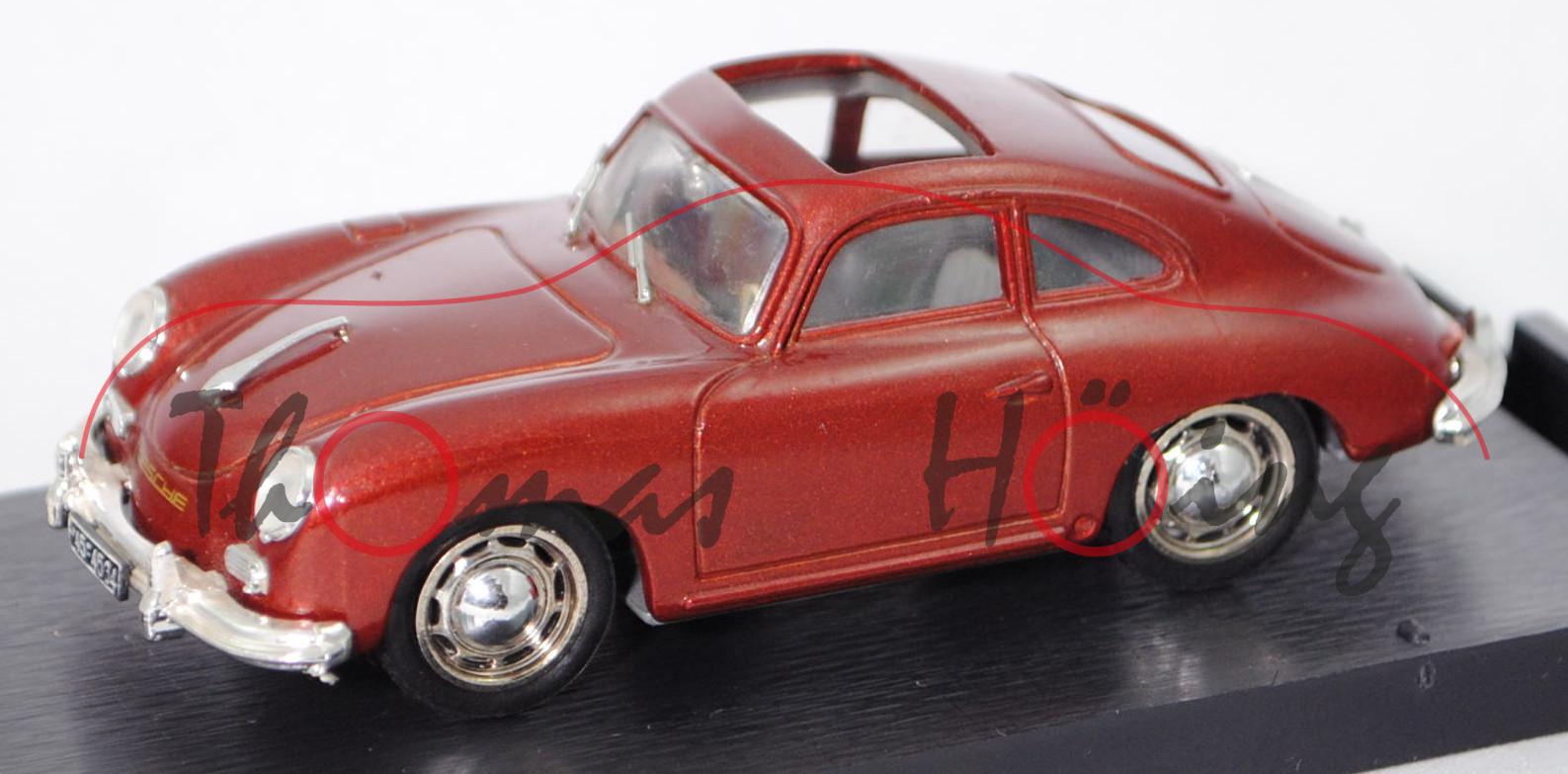 Porsche 356 Coupé (Typ Urmodell, Modell 1951-1955), hell-oxidrotmetallic, brumm, 1:43, PC-Box