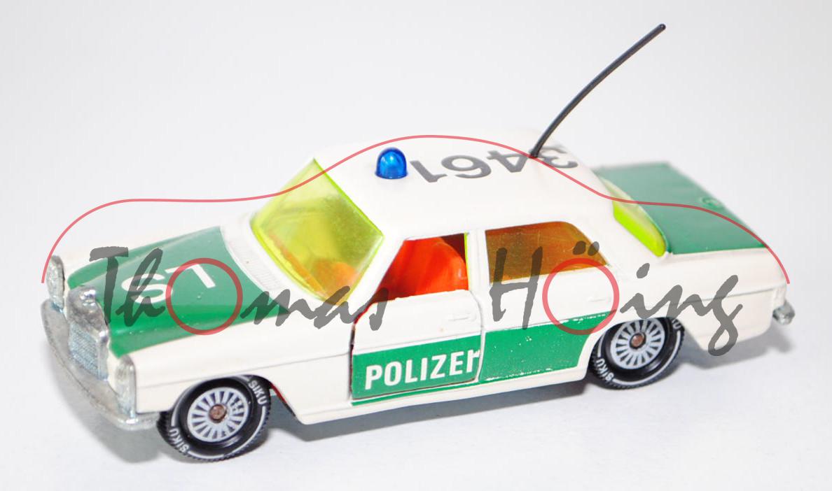 00006 Mercedes 250/8 (Baureihe W 114, Mod. 67-72) Peterwagen, cremeweiß/minzgrün, LS / POLIZEI / 346