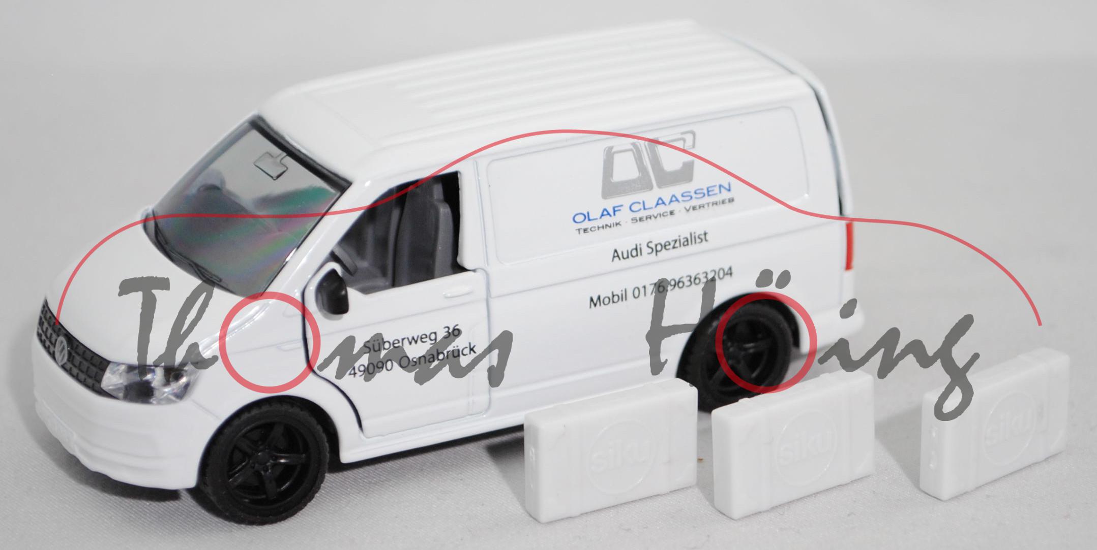 00401 Claassen VW T6 Kastenwagen (Mod. 2015-2019), weiß, OC / OLAF CLAASSEN, SIKU, 1:50, L17mpK