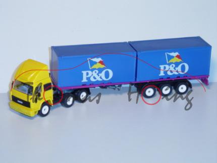 00600 Iveco TurboStar Container-LKW, signalgelb/schwarz/signalviolett, P&O, LKW12, GB