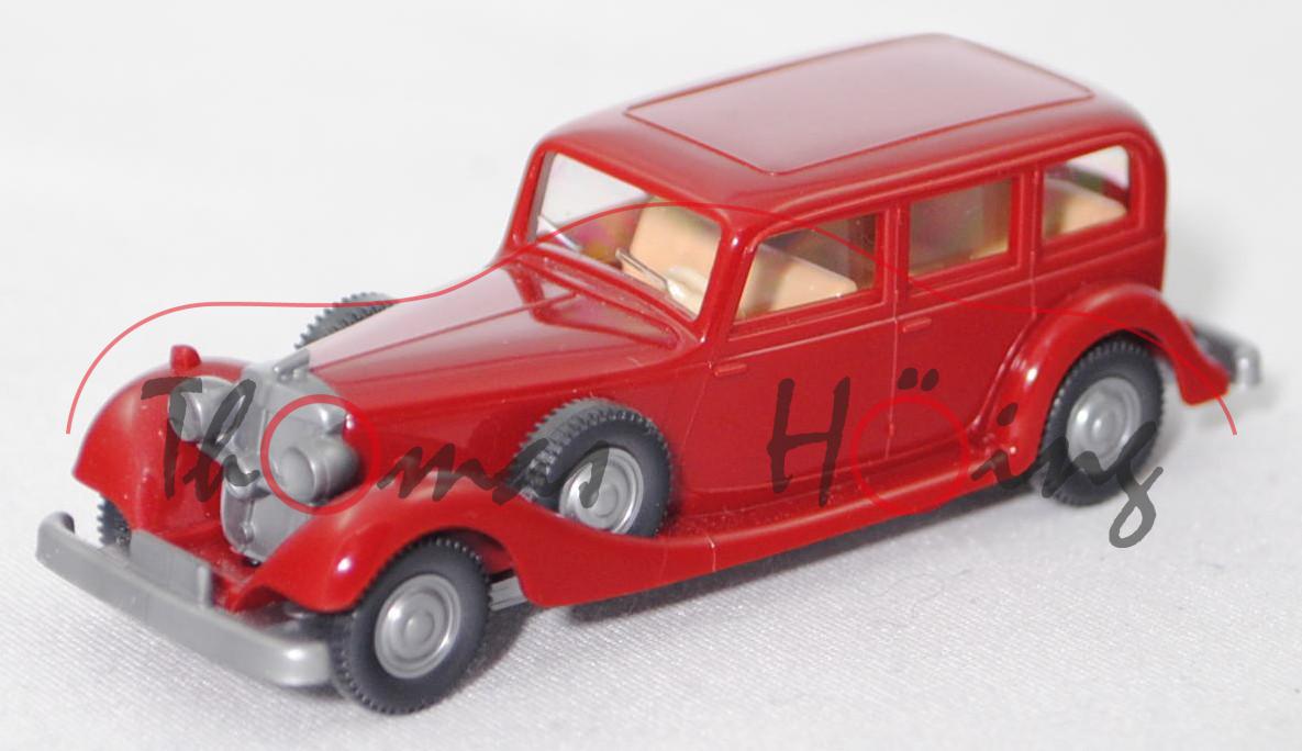 001l Horch 850 (Typ viertürige Pullman-Limousine, Mod. 35-37), weinrot, innen h.beige, Wiking, 1:87