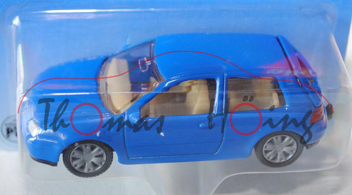 00002 VW Golf IV 1.8 T (Typ 1J, Modell 1997-2003), hell-verkehrsblau, innen sandgelb, Lenkrad sandge