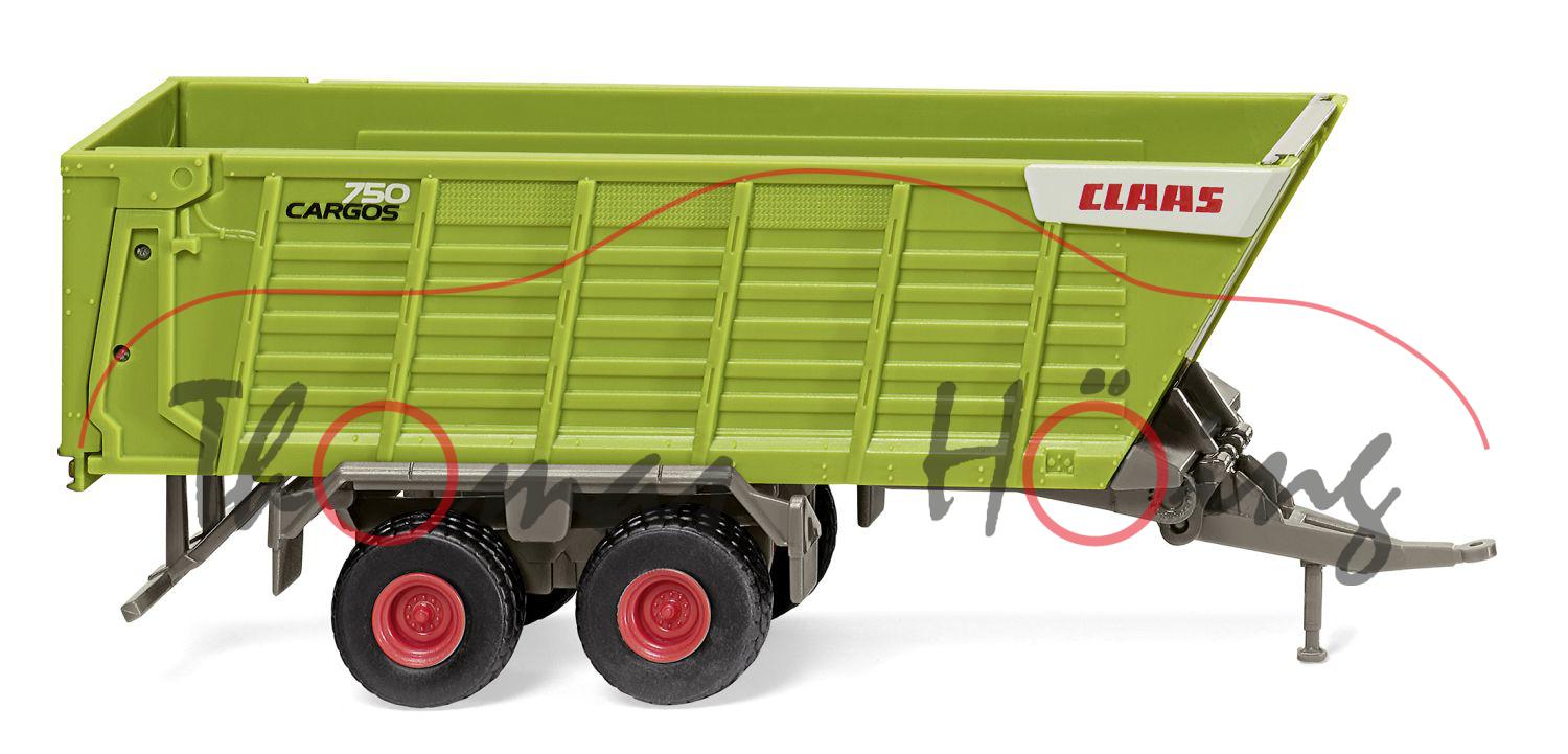 CLAAS Häckseltransportwagen CARGOS 750 (Modell 2015-) (Ladewagen), claasgrün, Wiking, 1:87, mb