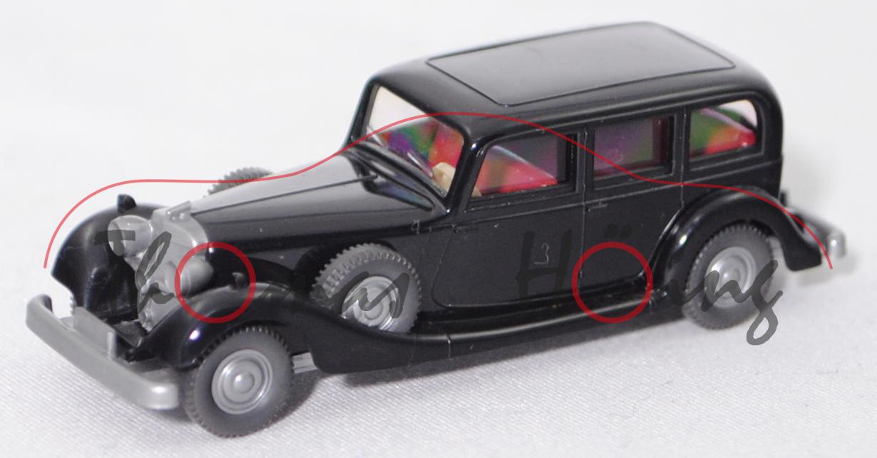 001k Horch 850 (Typ viertürige Pullman-Limousine, Mod. 1935-1937), schwarz, innen rot, Wiking, 1:87