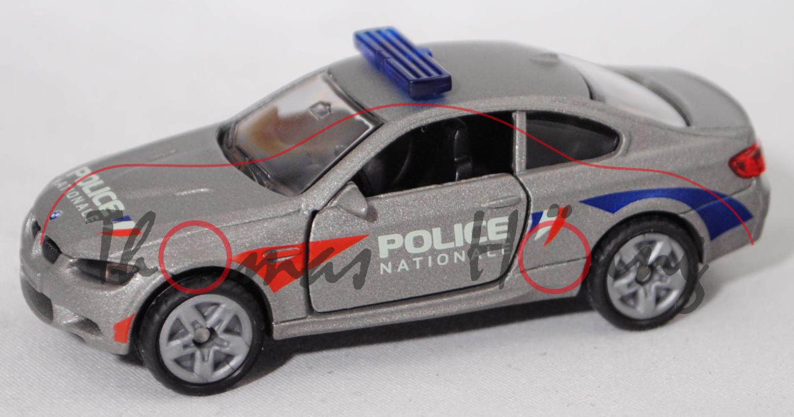 00100 F BMW M3 Coupé (E92, Modell 2010-2013) French Police, POLICE / NATIONALE, SIKU, 1:58, P29e