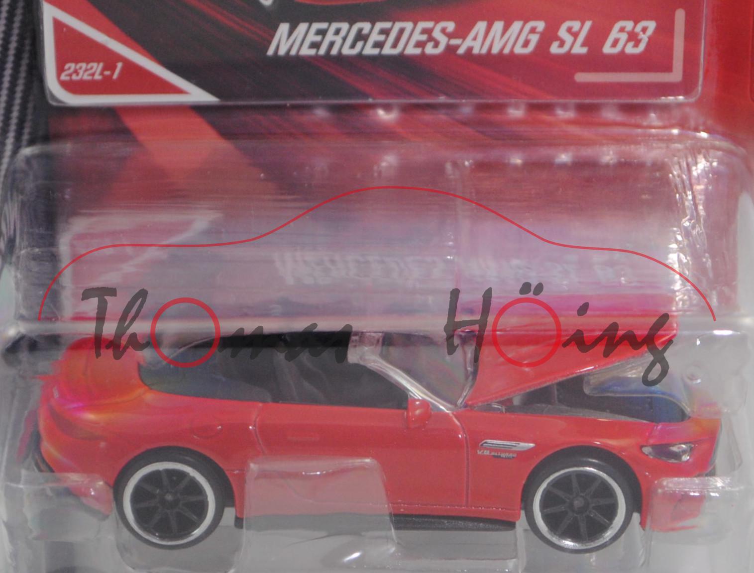 Mercedes-AMG SL 63 4MATIC+ (R 232, Modell 2021-), feuerrot, Nr. 232L-1, majorette, 1:60, Blister