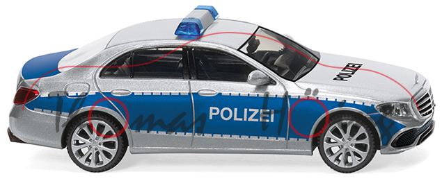 Polizei - Mercedes-Benz E-Klasse Exclusive (Baureihe W 213, Modell 2016-), silber/blau, POLIZEI