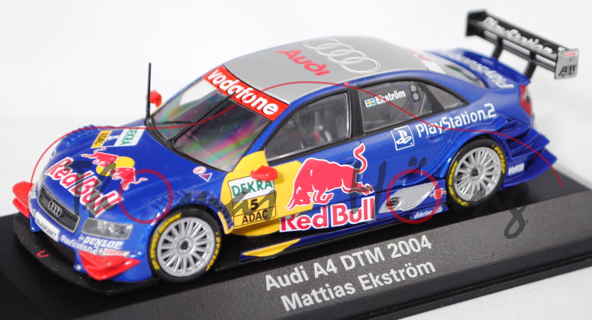 Audi A4 DTM 2004 (B6, Typ 8E2/R11), blau, DTM 2004, Mattias Ekström, Nr. 5, Minichamps, 1:43, mb m-