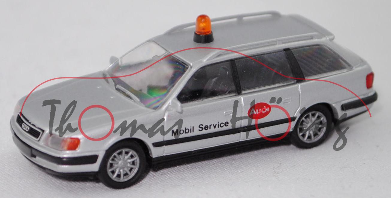 Audi 100 Avant 2.8 E (4. Gen., Baureihe C4, Mod. 91-94), silbermetallic, Mobil Service, Rietze, 1:87