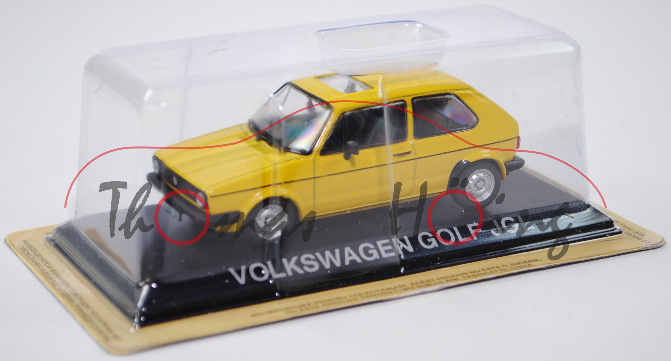 VW Golf I GL (Typ 17, Modell 1980-1983), zitronengelb, Street Car Collection, EDITION ATLAS Collecti