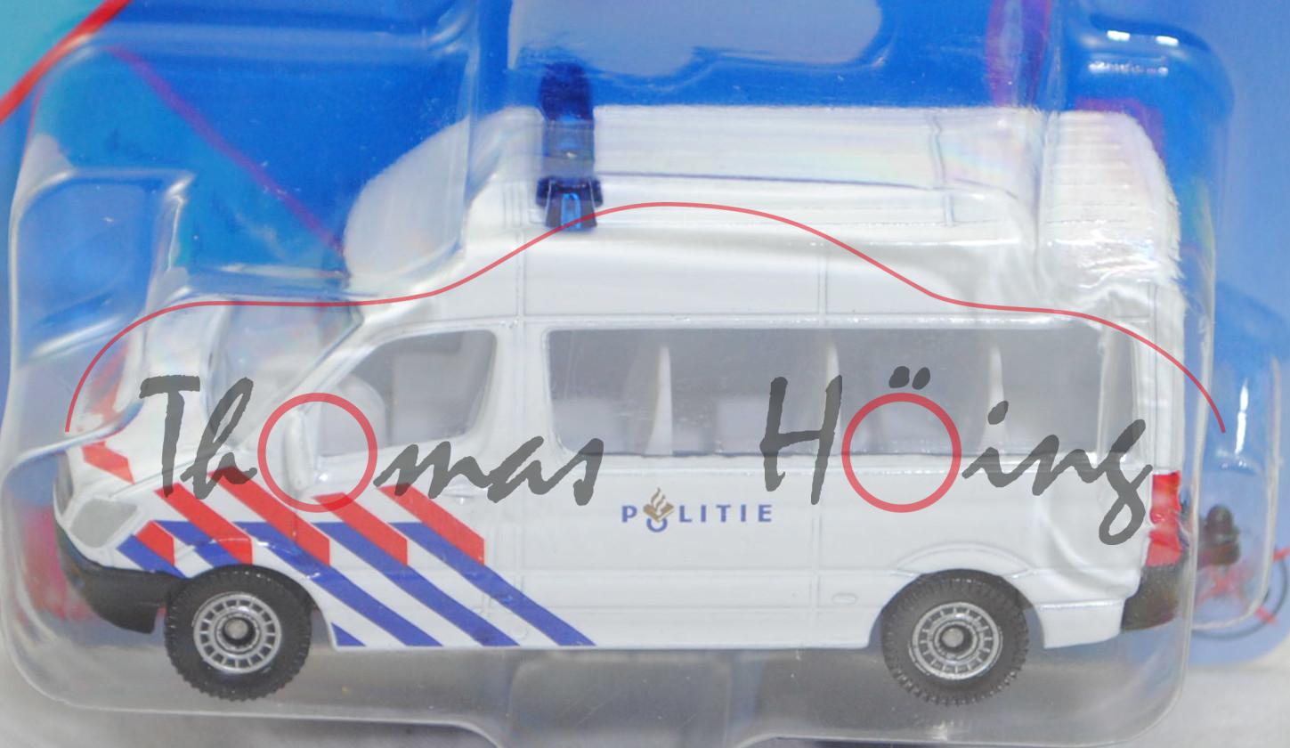 00301 NL Mercedes-Benz Sprinter II Kleinbus Police Van, reinweiß, POLITIE, C80, SIKU, 1:74, P29e