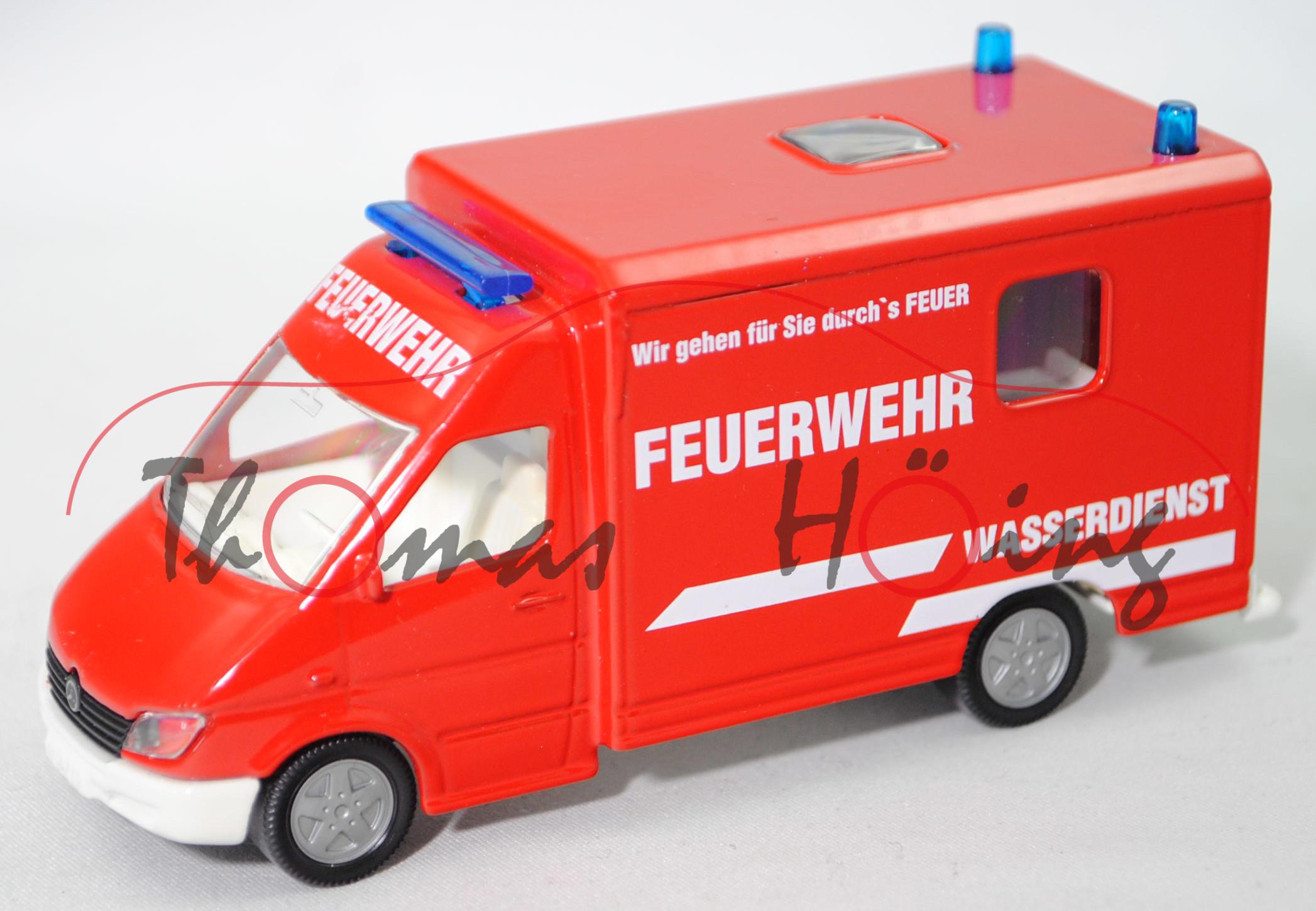 03800 A RTW Mercedes-Benz Sprinter I (Mod. 00-02), rot, FEUERWEHR / WASSERDIENST, SIKU, Druck m-