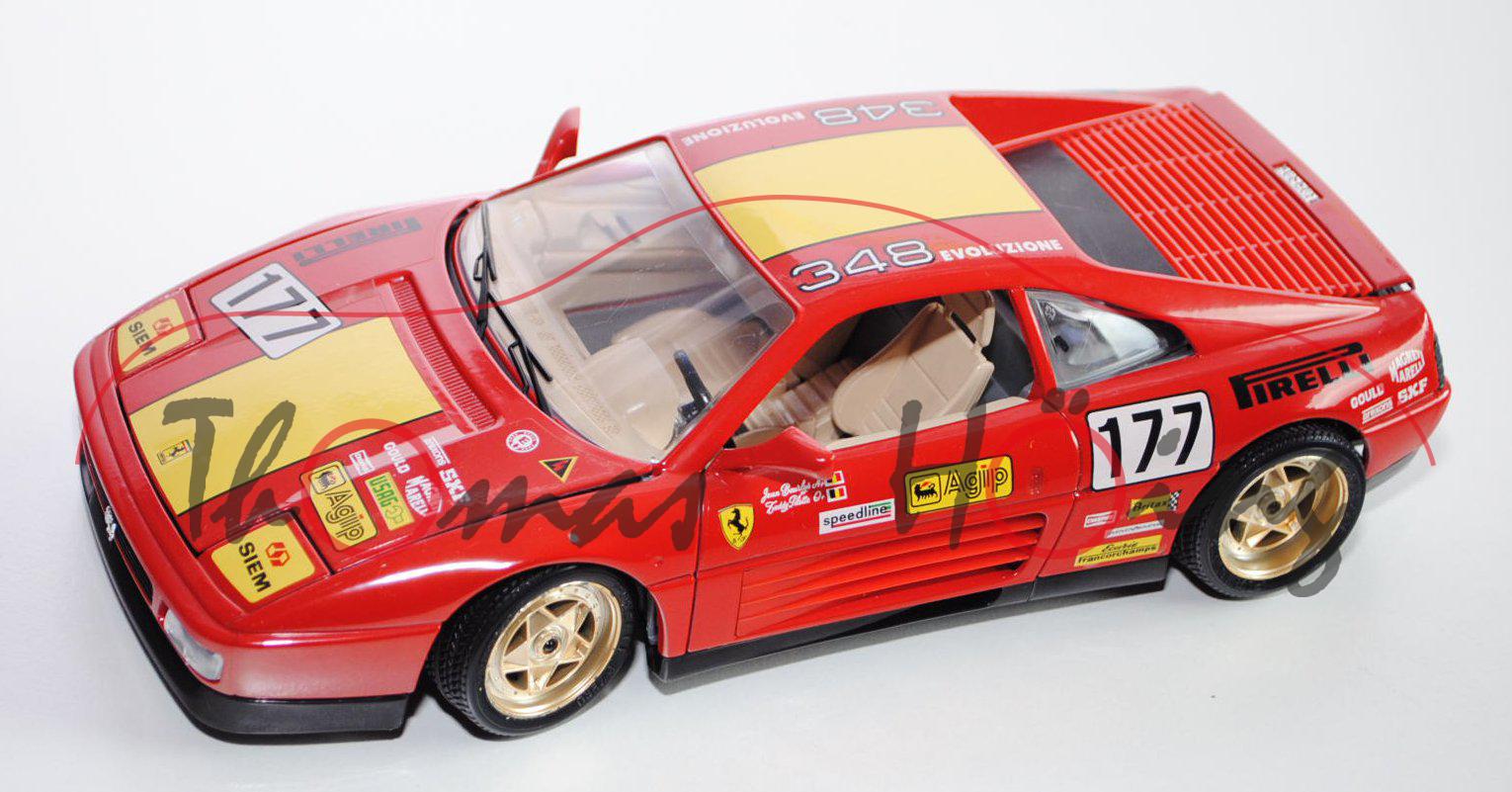 Ferrari 348 tb Evoluzione (Modell 1989-1993, Baujahr 1991), rosso corsa, Nr. 177, Bburago, 1:18