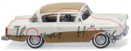 Opel Rekord Ascona, Baujahr 1957, gold/cremeweiß, Wiking, 1:87, mb