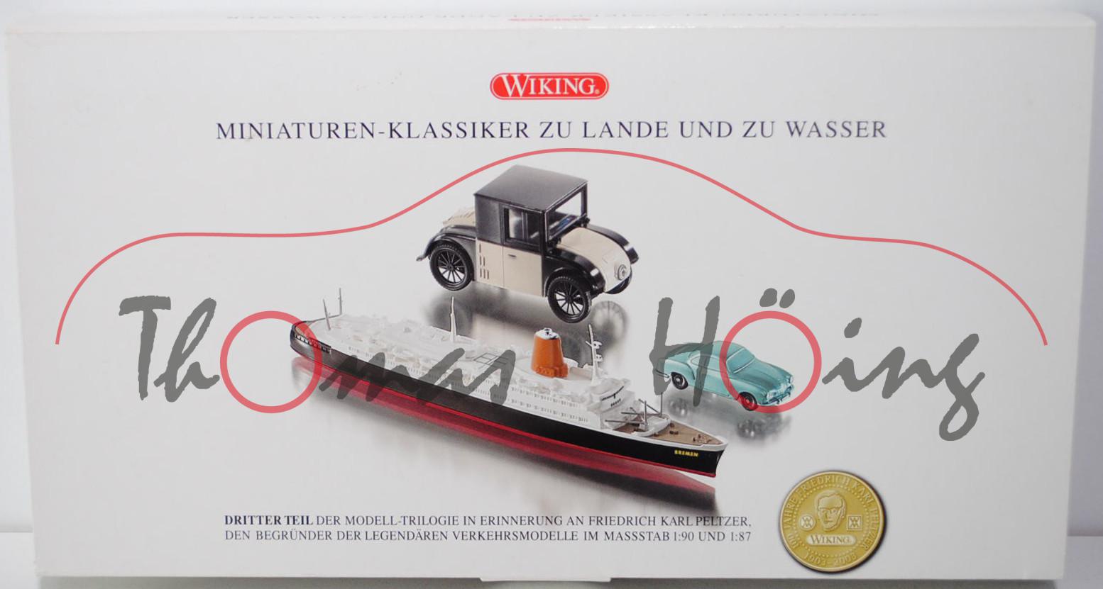 WIKING - MINIATUREN-KLASSIKER ZU LANDE UND ZU WASSER, 100. Geburtstag Friedrich Karl Peltzer, Set mi