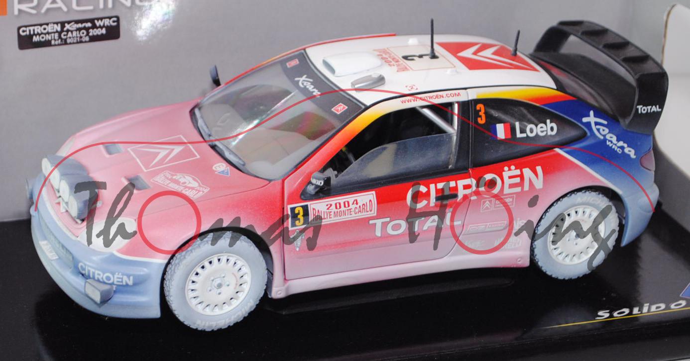 Citroen Xsara WRC 2004 (dreitüriges Schrägheck, Coupé), Modell 1998-2004, reinweiß/feuerrot/ultramar