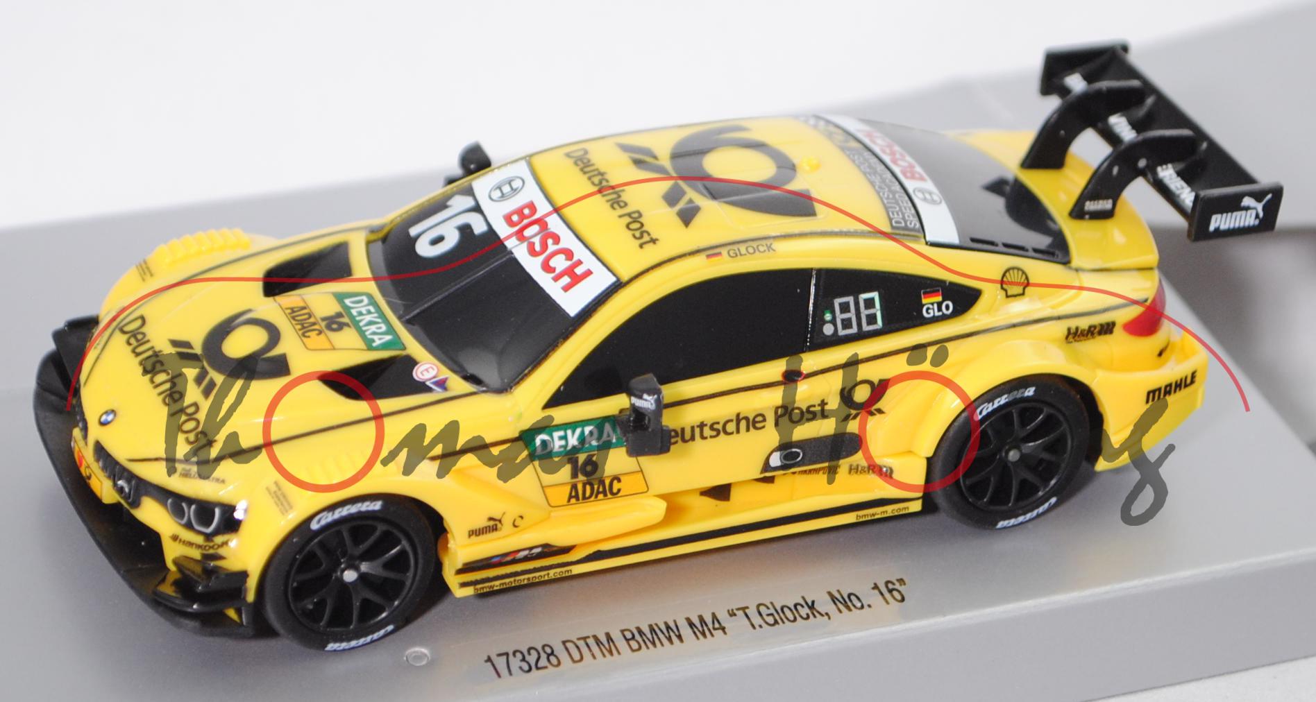 BMW M4 DTM 2017, Team: BMW-Team-RMG, Fahrer: Timo Glock (7. Platz), Nr. 16, Carrera, 1:43, mb