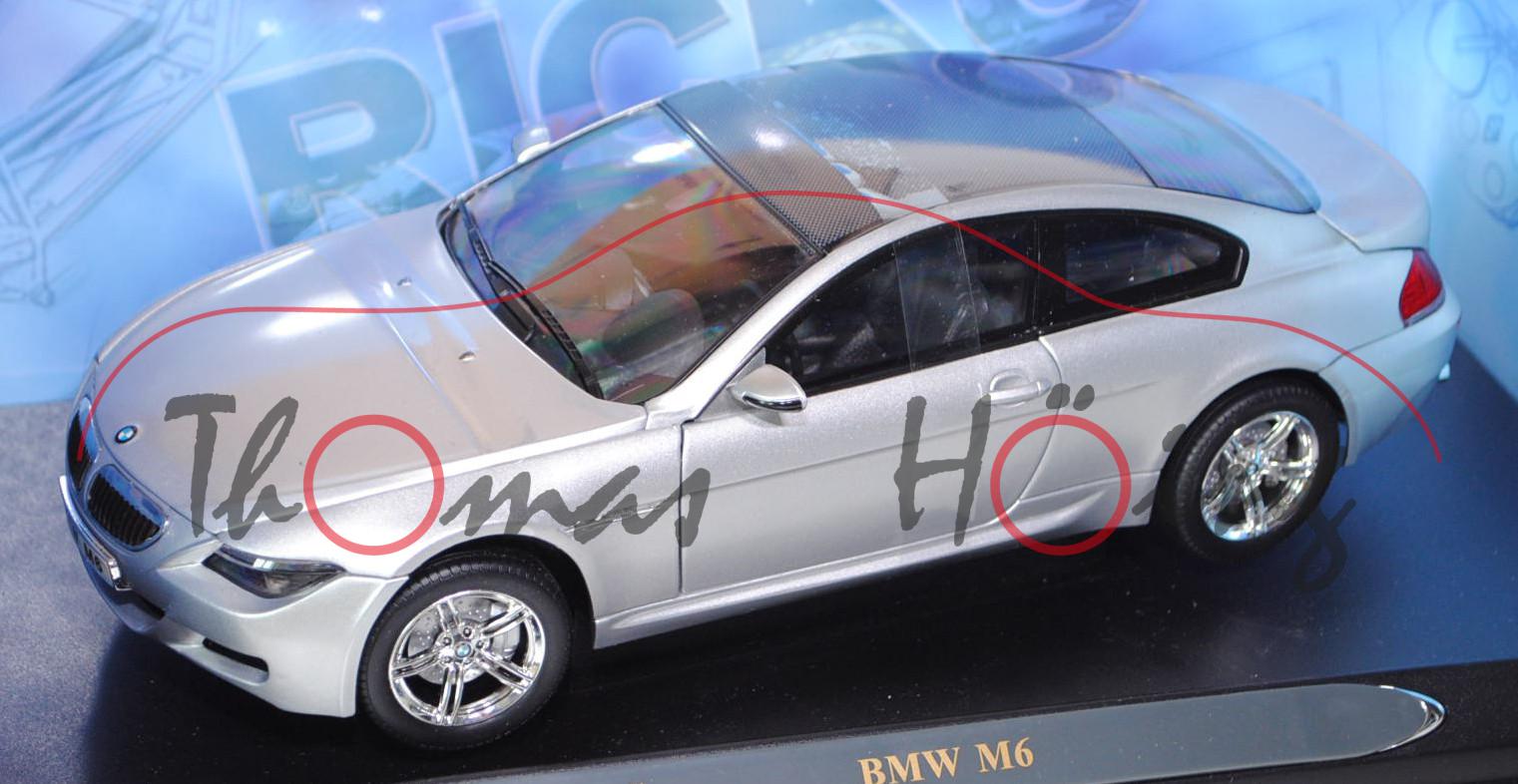 BMW M6 Coupé (Typ E63), Modell 2005-2010, silber, RICKO, 1:18, mb