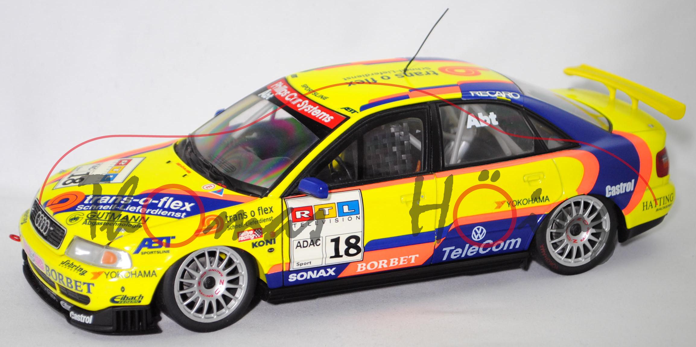 Audi A4 quattro Supertouring, schwefelgelb, STW 1997, Christian Abt, Nr. 18, UT models, 1:18