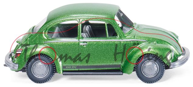 VW Käfer 1303 Limousine, Modell 1973, green-ischia-metallic, City, Wiking, 1:87, mb