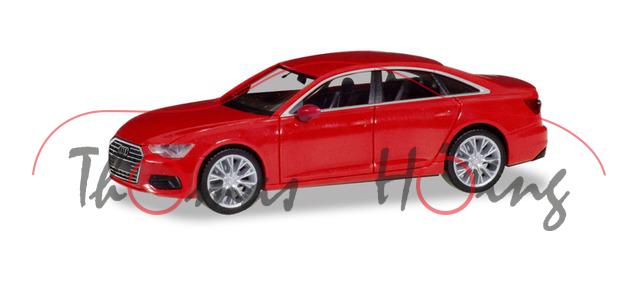 Audi A6 (C8, Typ 4K, Modell 2018-), misanorot metallic, Herpa, 1:87, mb (EAN 4013150348393)