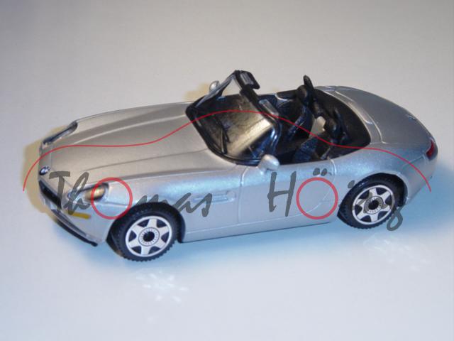 BMW Z8 (Typ E52), Modell 2000-2003, silber, innen schwarz, Bburago, 1:43, mb