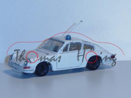 Porsche 901 Autobahnpolizei, weiß, IE gelb, Lenkrad schwarz, HL Glas, R1, Modell bespielt