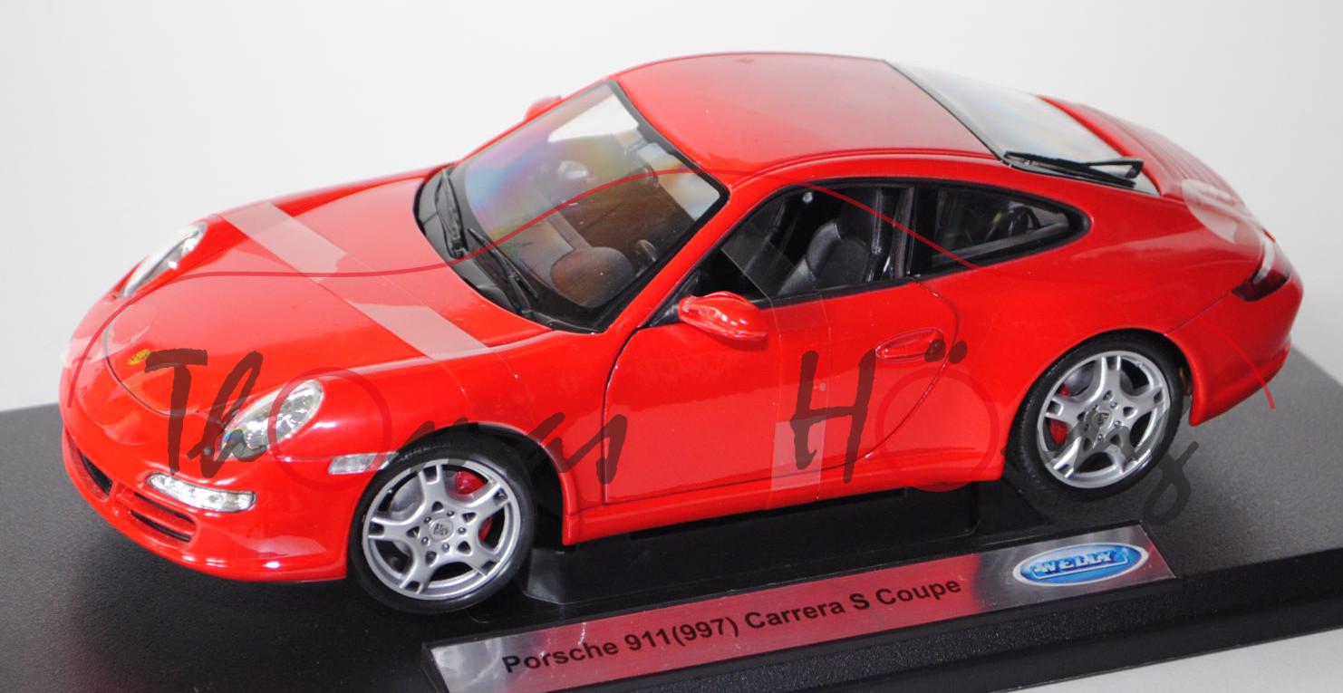 Porsche 911 Carrera S Coupé (Typ 997), Modell 2004-2008, indischrot, Türen + Motorhaube zu öffnen, m