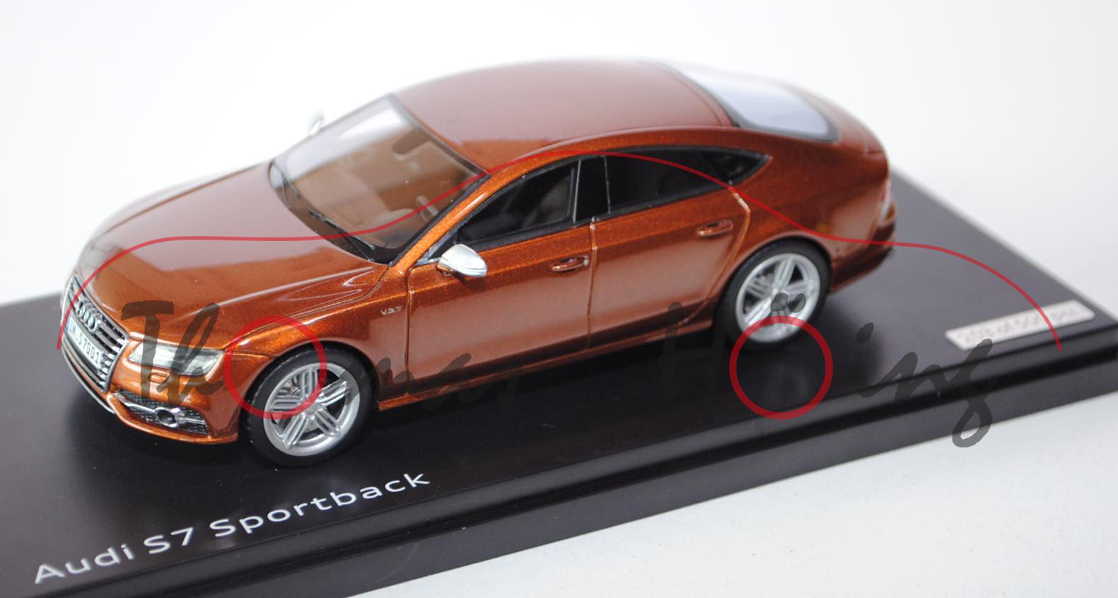 Audi S7 Sportback, Modell 2012-, ipanemabraun, Schuco, 1:43, limitierte Auflage, Handarbeitsmodell, 