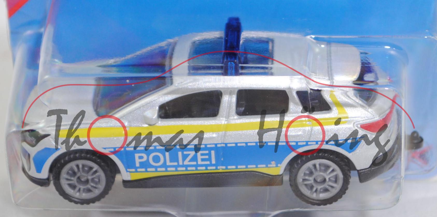 00000 Audi Q4 50 e-tron quattro (Typ FZ, Mod. 21-) Polizei Einsatzfahrzeug, silber, SIKU, 1:59, P29e