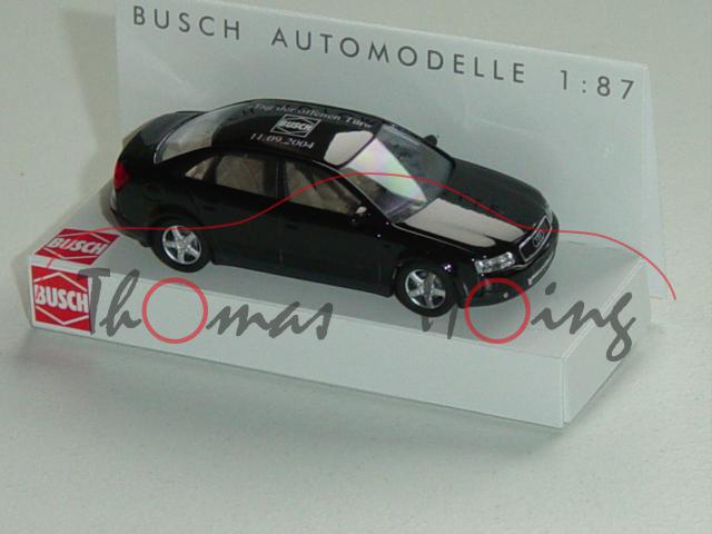 Audi A4, Mj. 02, schwarz, 10 JAHRE BUSCH AUTOMODELLE / Tag der offenen Tür 11.09.2004, Busch, 1:87, 