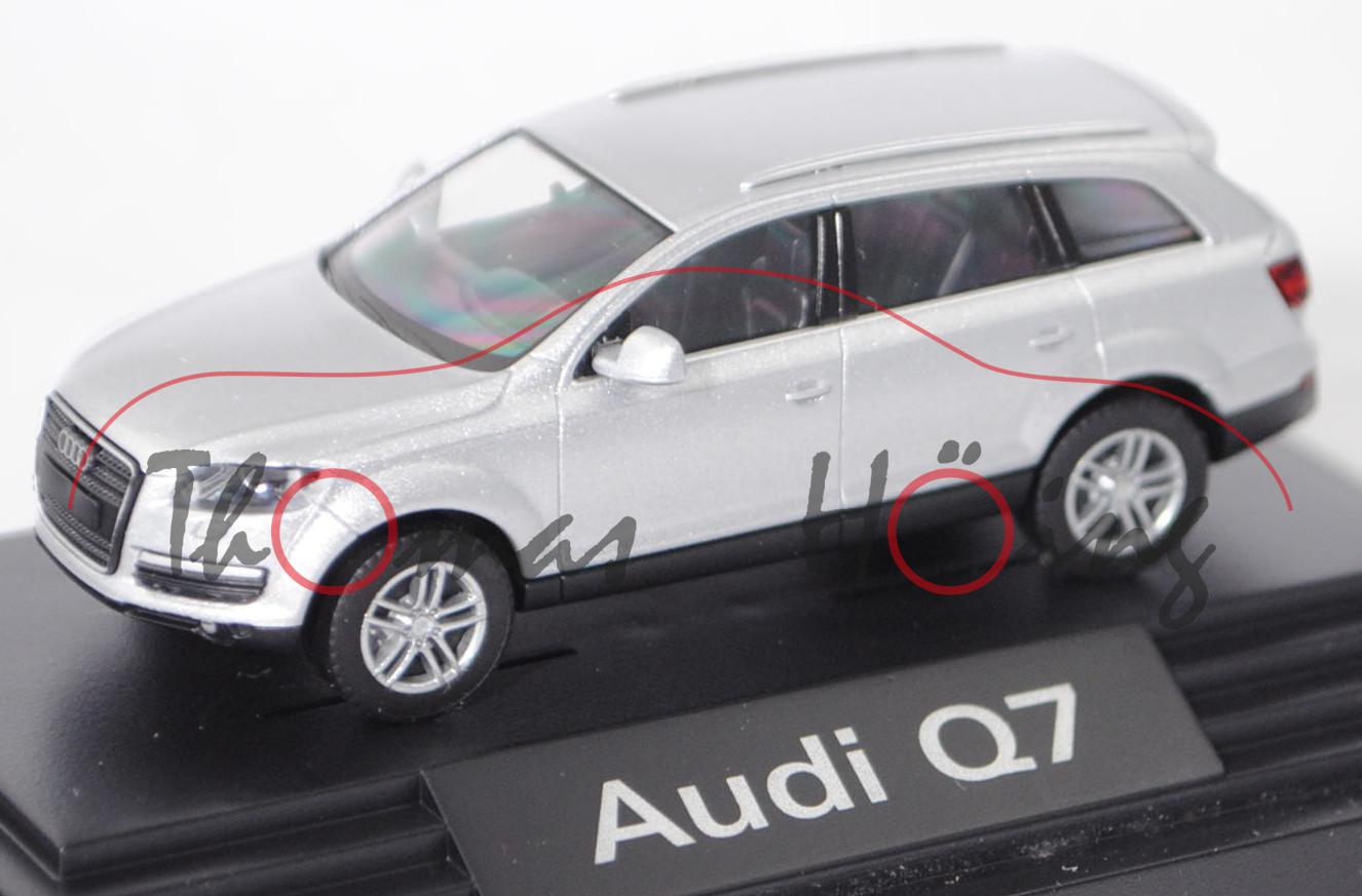 Audi Q7 4.2 FSI quattro (1. Gen., Typ 4L, Modell 05-09), lichtsilber metallic, Wiking, 1:87, PC-Box